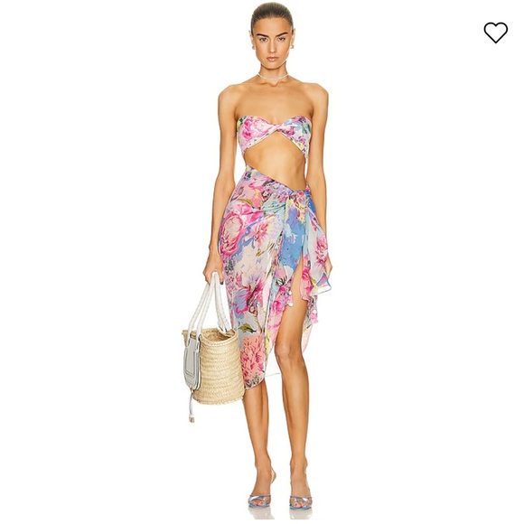 NWT Rococo Sand Aster Sarong in Pink & Powder Blue - Picture 2 of 7